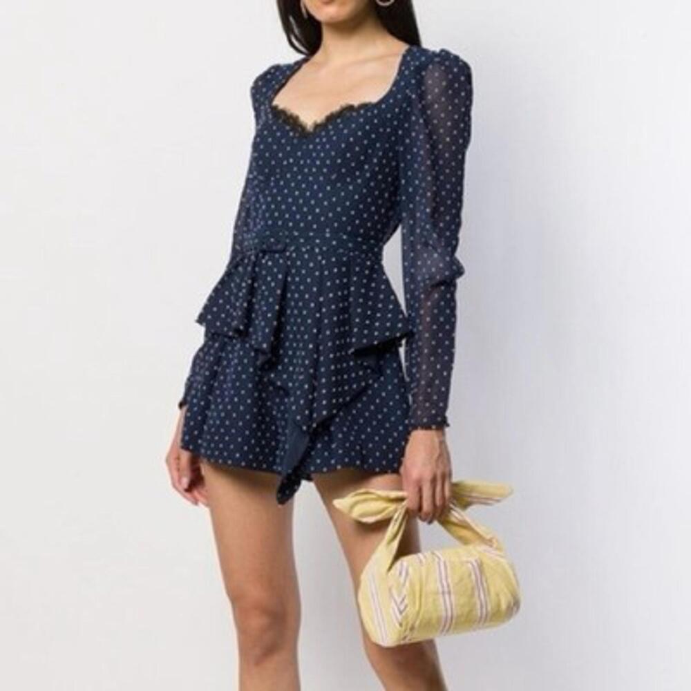 Self-Portrait polka dot corset romper size 2